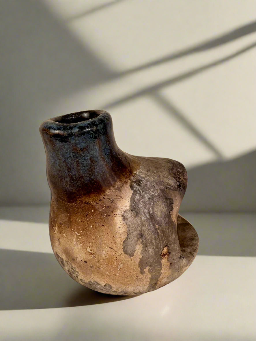 Incense burner chiminea- handmade pottery