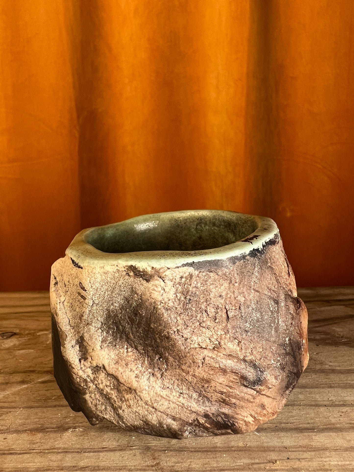 Kurinuki style single pottery shot glass - handmade pottery