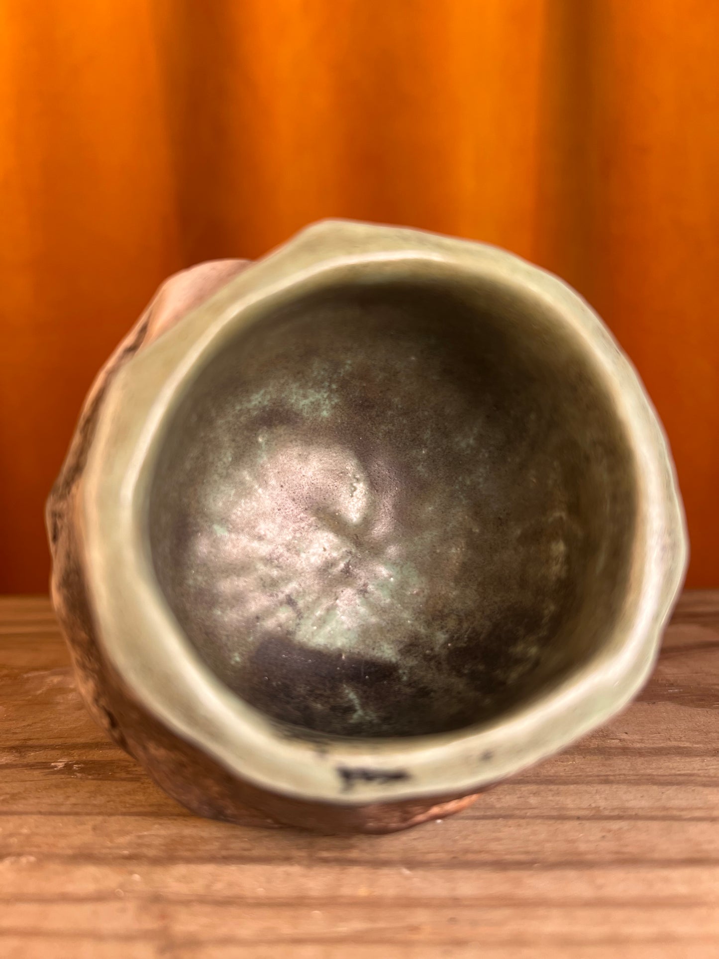 Kurinuki style single pottery shot glass - handmade pottery