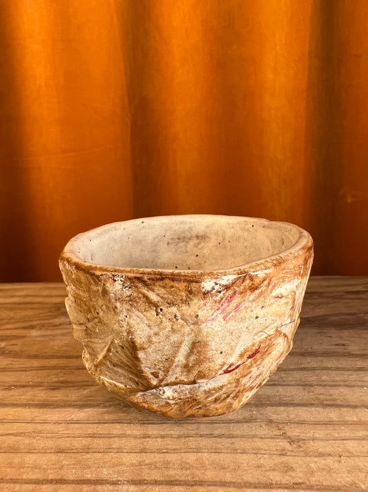 Kurinuki style single pottery shot glass - handmade pottery