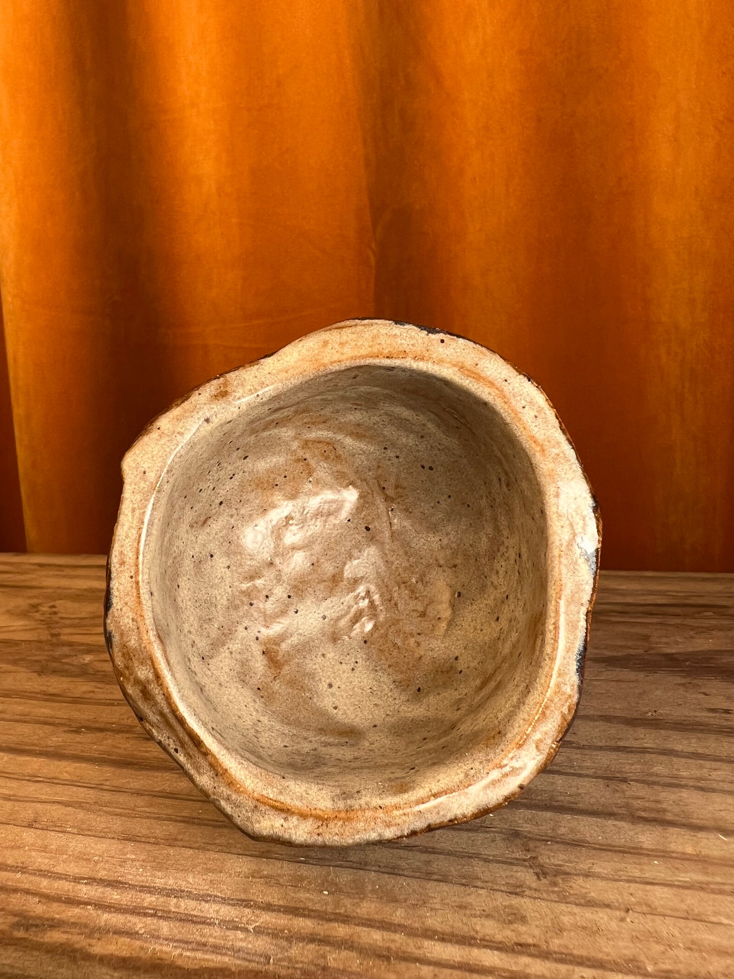Kurinuki style single pottery shot glass - handmade pottery