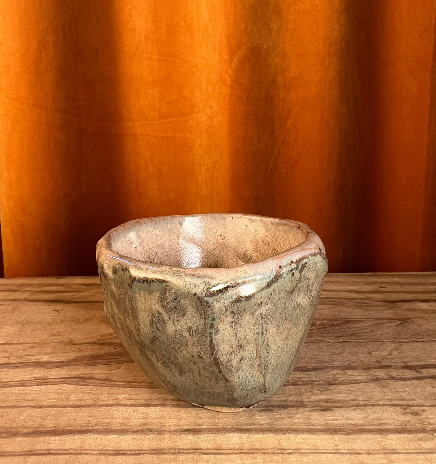 Kurinuki style single pottery shot glass - handmade pottery
