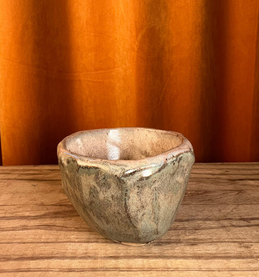 Kurinuki style single pottery shot glass - handmade pottery