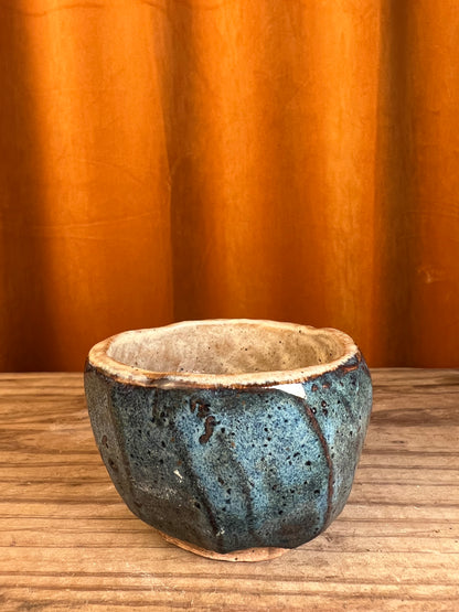 Kurinuki style single pottery shot glass - handmade pottery