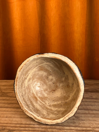 Kurinuki style single pottery shot glass - handmade pottery