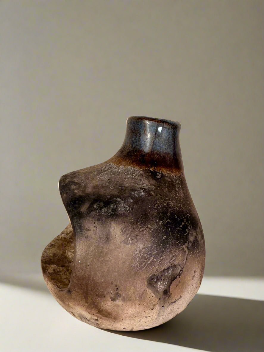 Incense burner chiminea- handmade pottery
