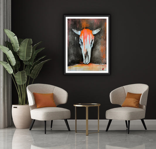 "Cow Skull #3"- Fine Art Print